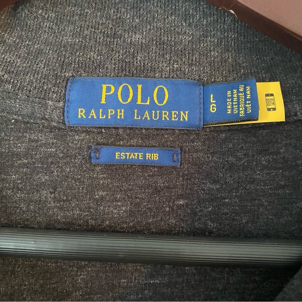 Polo Ralph Lauren Men’s Estate Rib Gray Quarter Zip Pullover Sweater Size Large - Picture 4 of 6